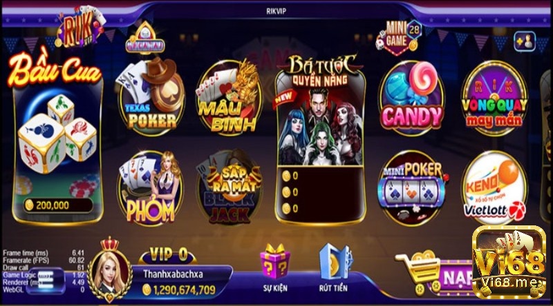 Kho game đánh bài online đổi thưởng ấn tượng tại Rik Vip