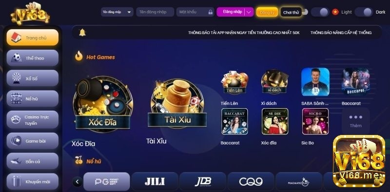 Nhà cái baccarat uy tín chuyên nghiệp hàng đầu Vi68